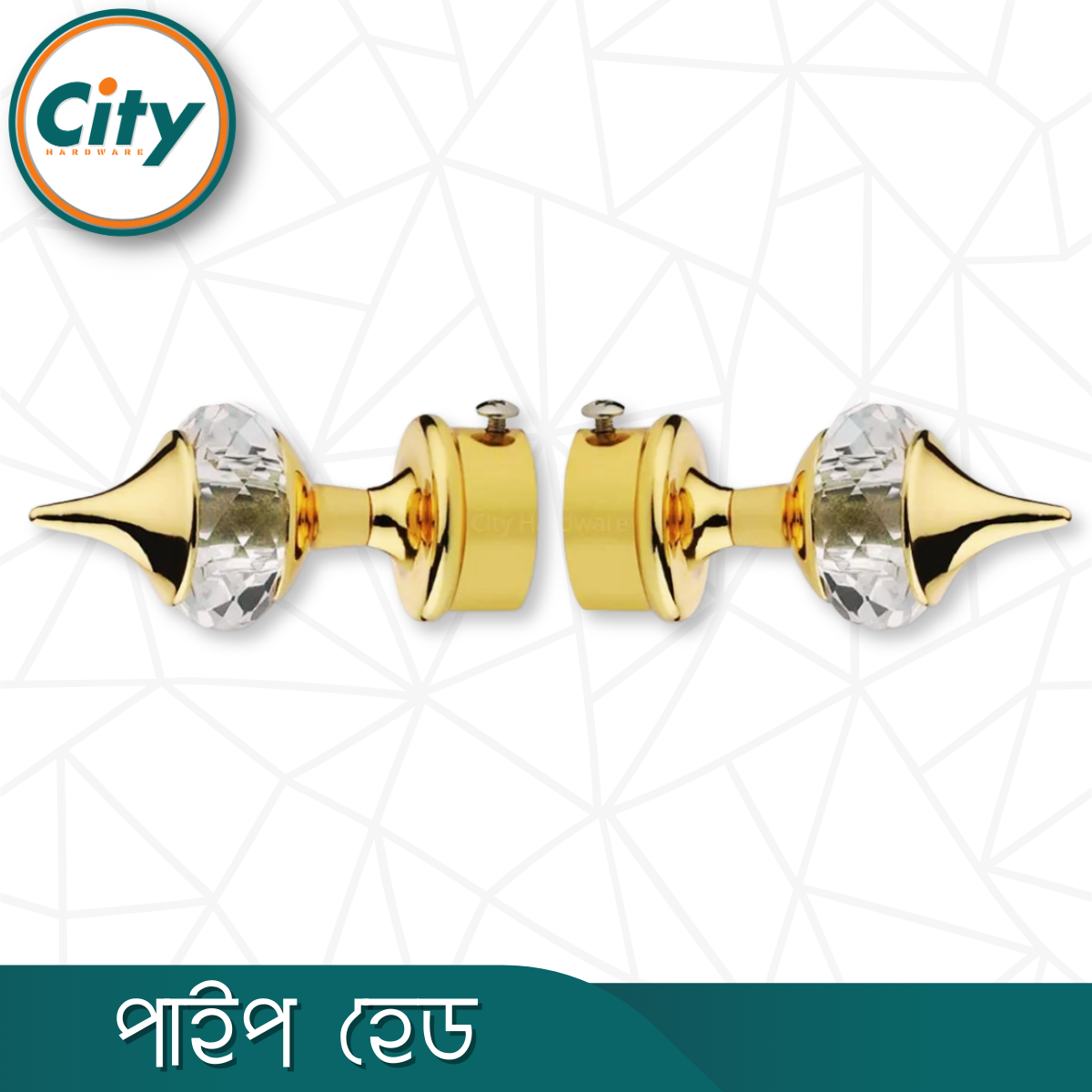 ১ ইঞ্চি (২ পিস) সোনালী পালিশ করা ক্রিস্টাল মিনার পর্দার পাইপ কভার পাইপ ক্যাপ ১ ইঞ্চি পাইপের জন্য_img_2