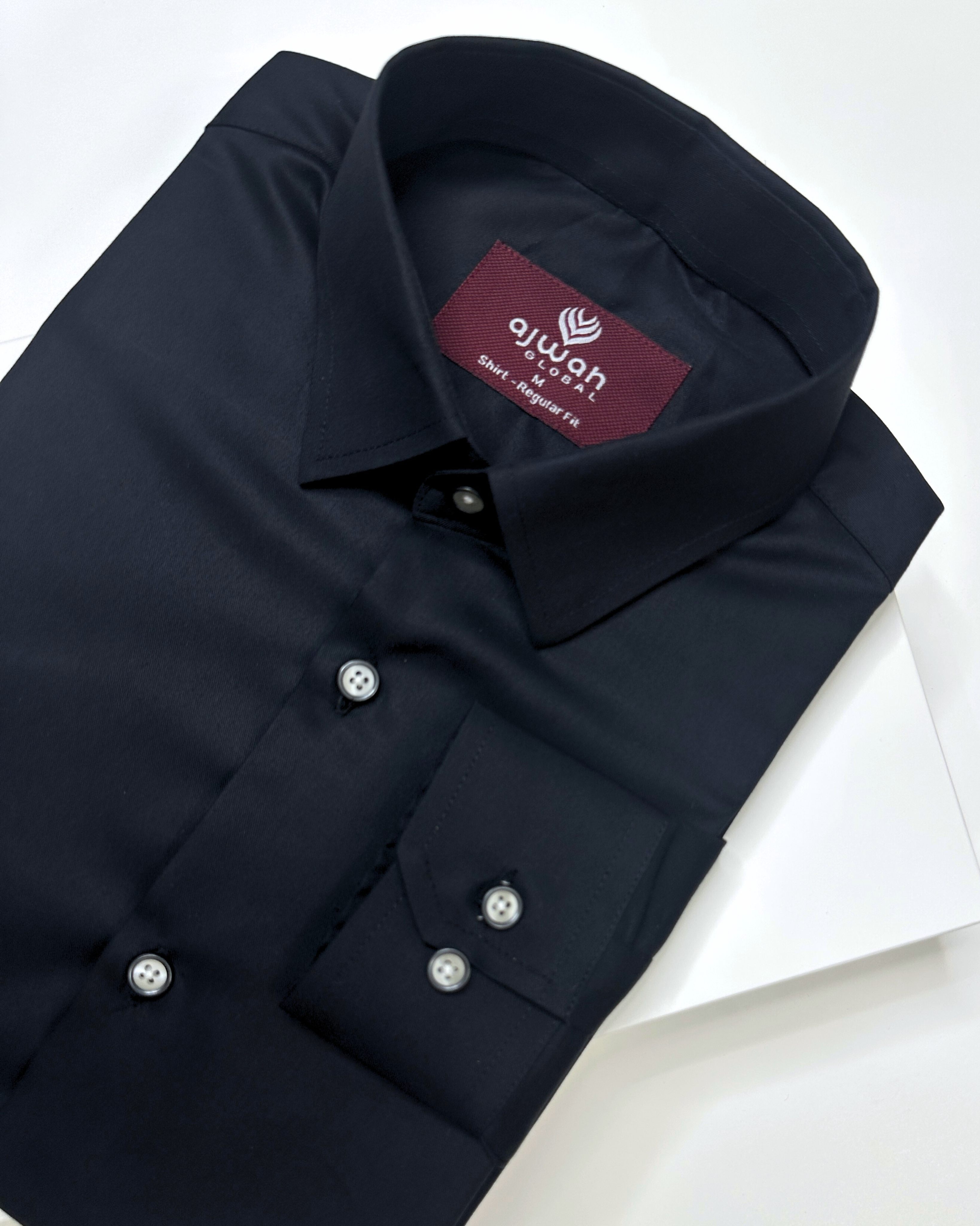 Solid Black Casual Shirt for Men_img_0