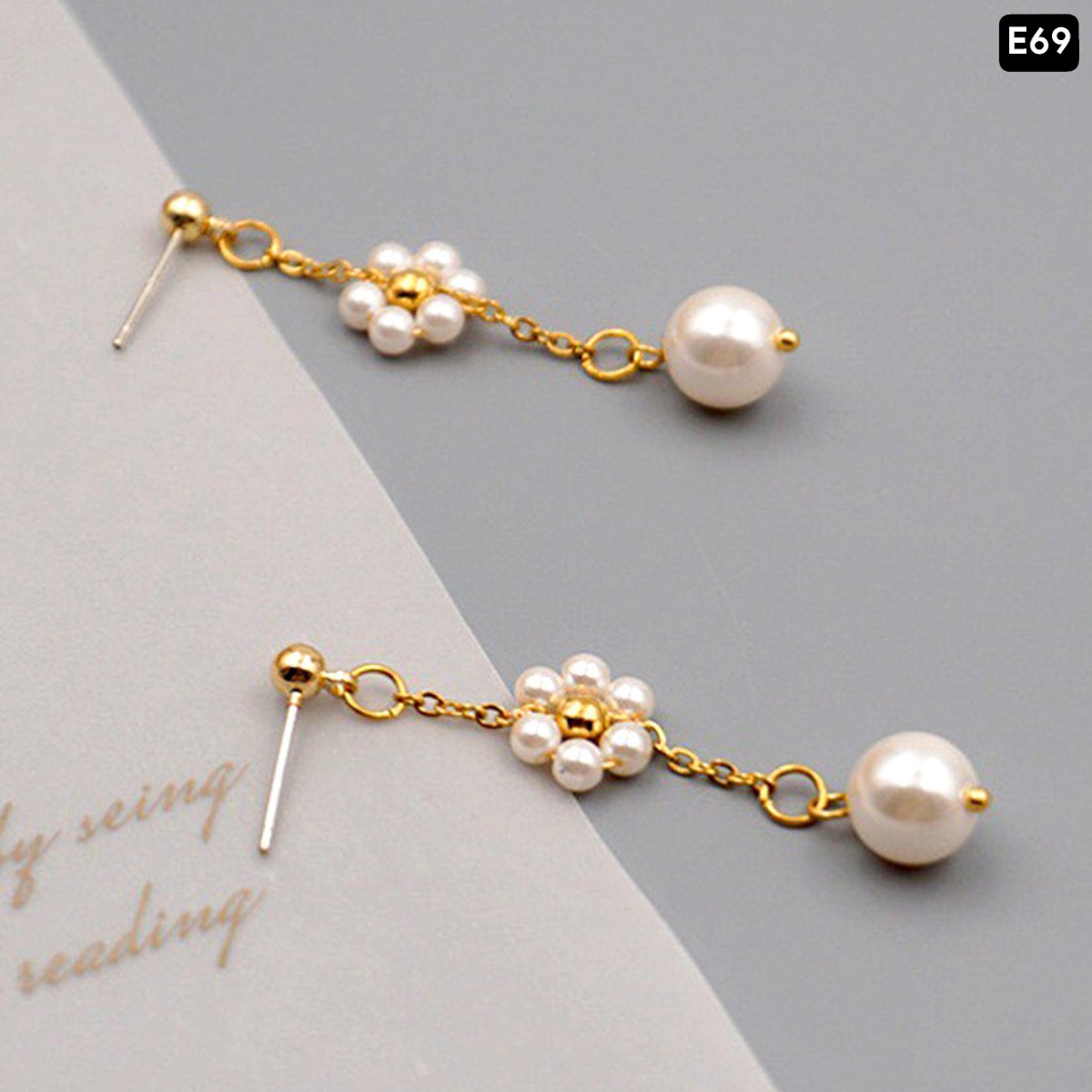 White Flower 18K Gold Earring E69_img_1