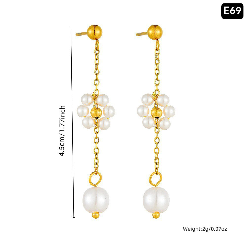 White Flower 18K Gold Earring E69_img_2