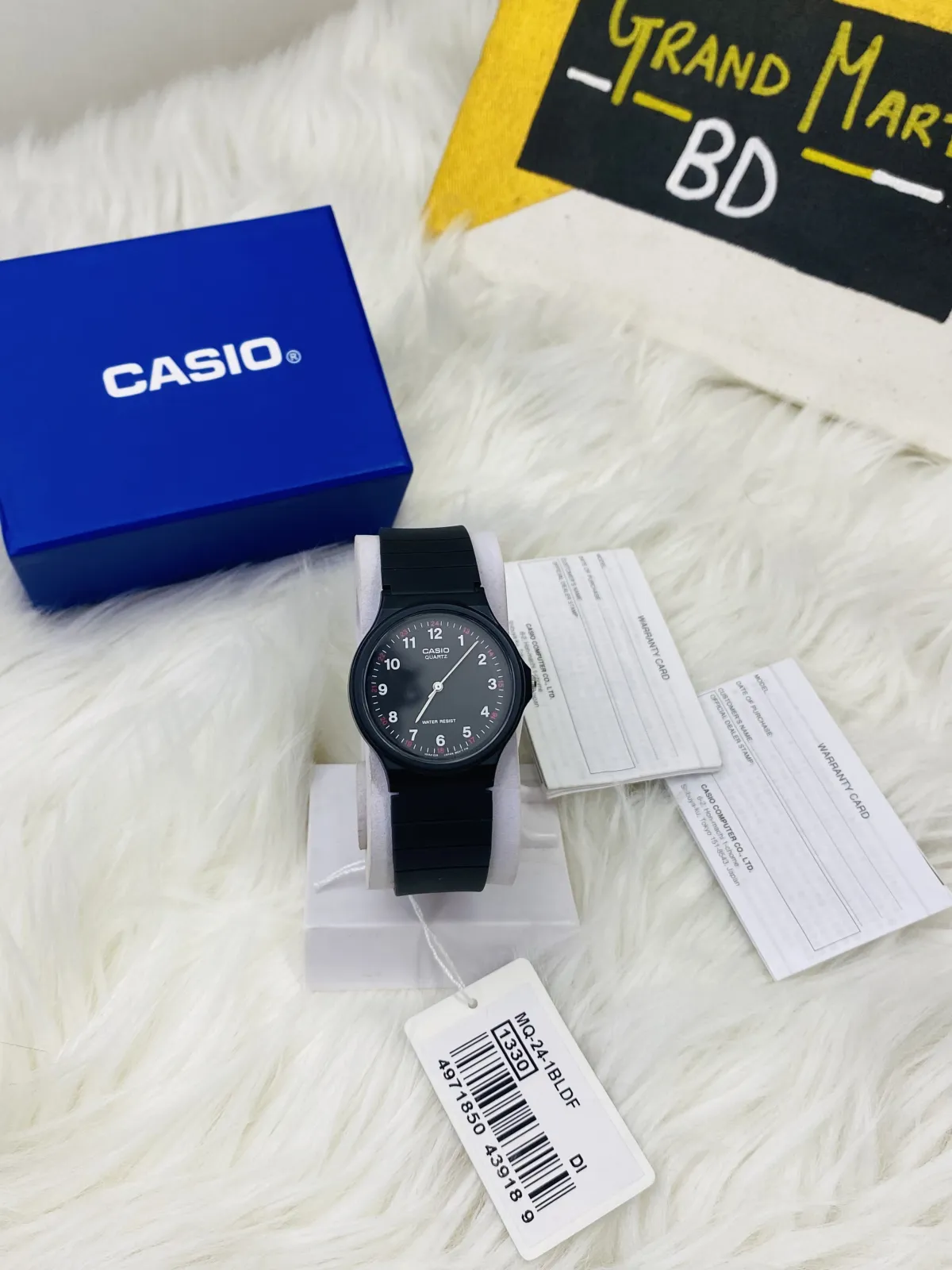CASIO ANALOGUE BLACK DIAL RESIN STRAP UNISEX WATCH| MQ-24-1BLDF