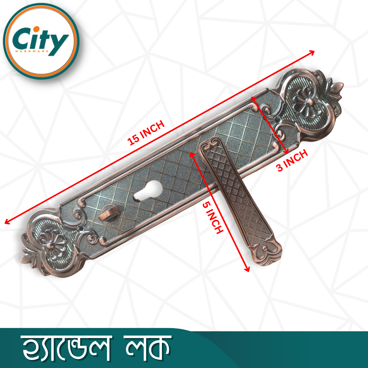 উচ্চ সুরক্ষা বড় আকারের হ্যান্ডেল লক অতিরিক্ত নব সহ প্রধান দরজার জন্য অ্যান্টিক রঙের দরজার লক Door Lock_img_3