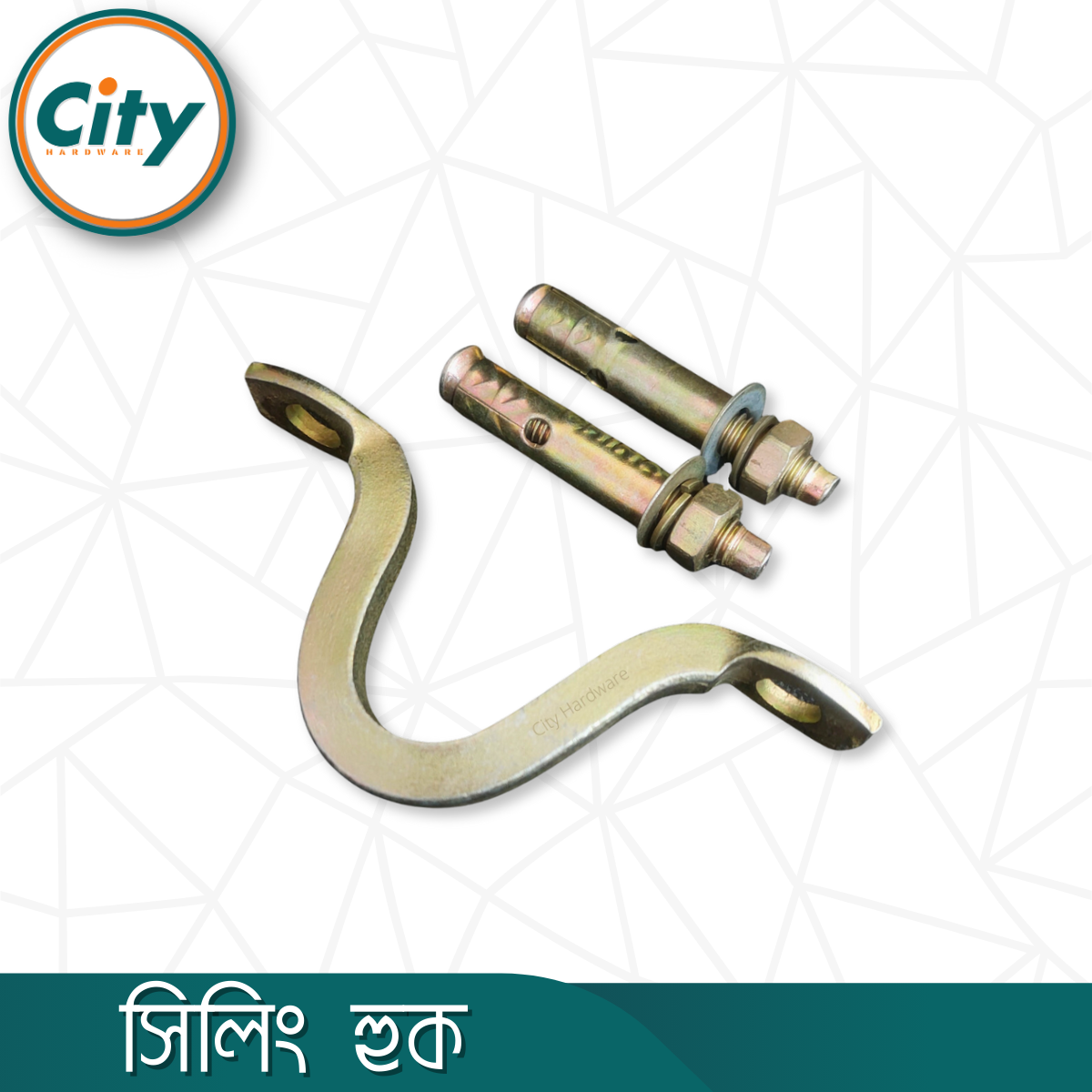 ১ সেট সিলিং মাউন্ট হুক ফ্যান হুক দোলনা হুক ঝুলন্ত হুক রয়েল বোল্টসের সাথে_img_1