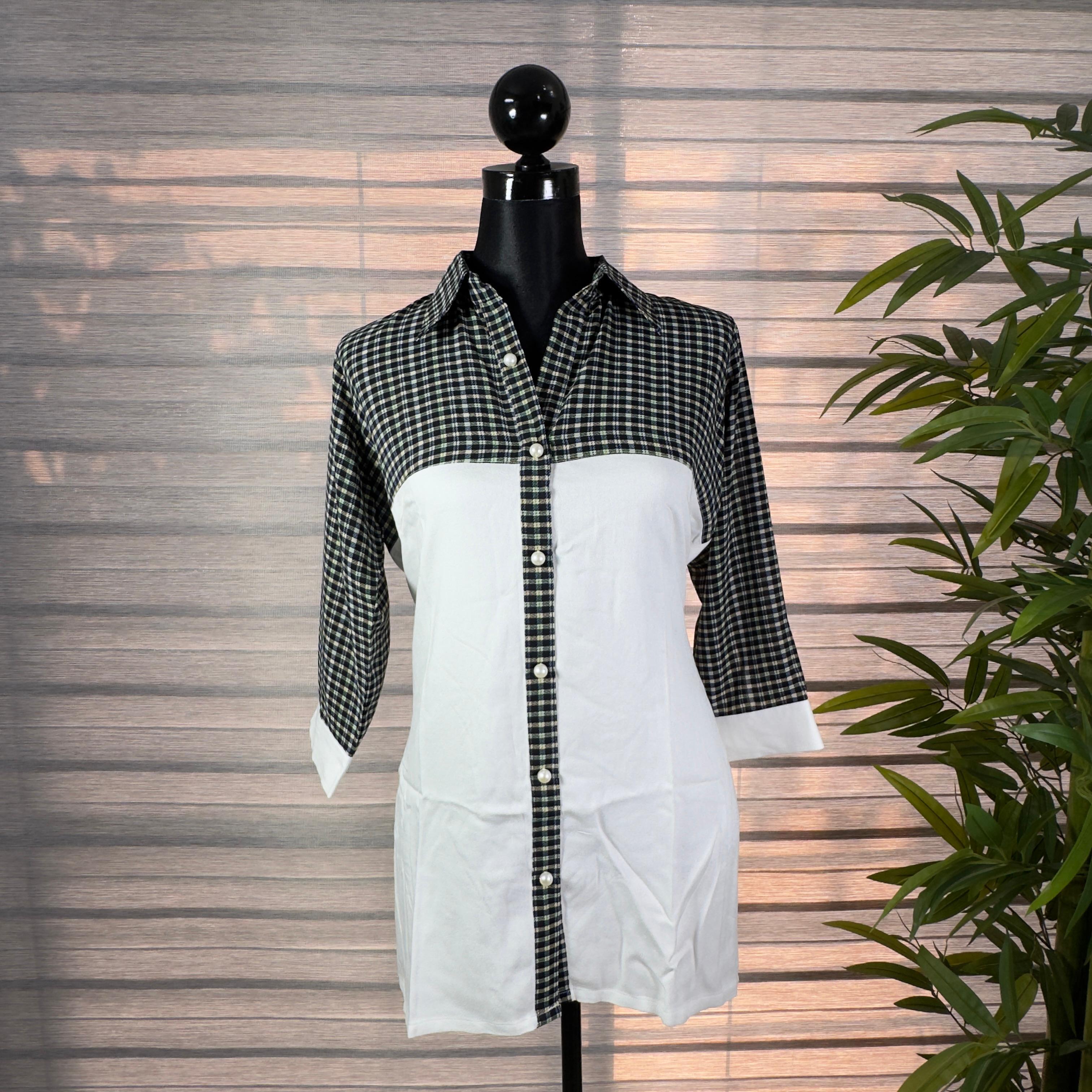 Chic Black & White Checkered Panel Cord Set - Image 3