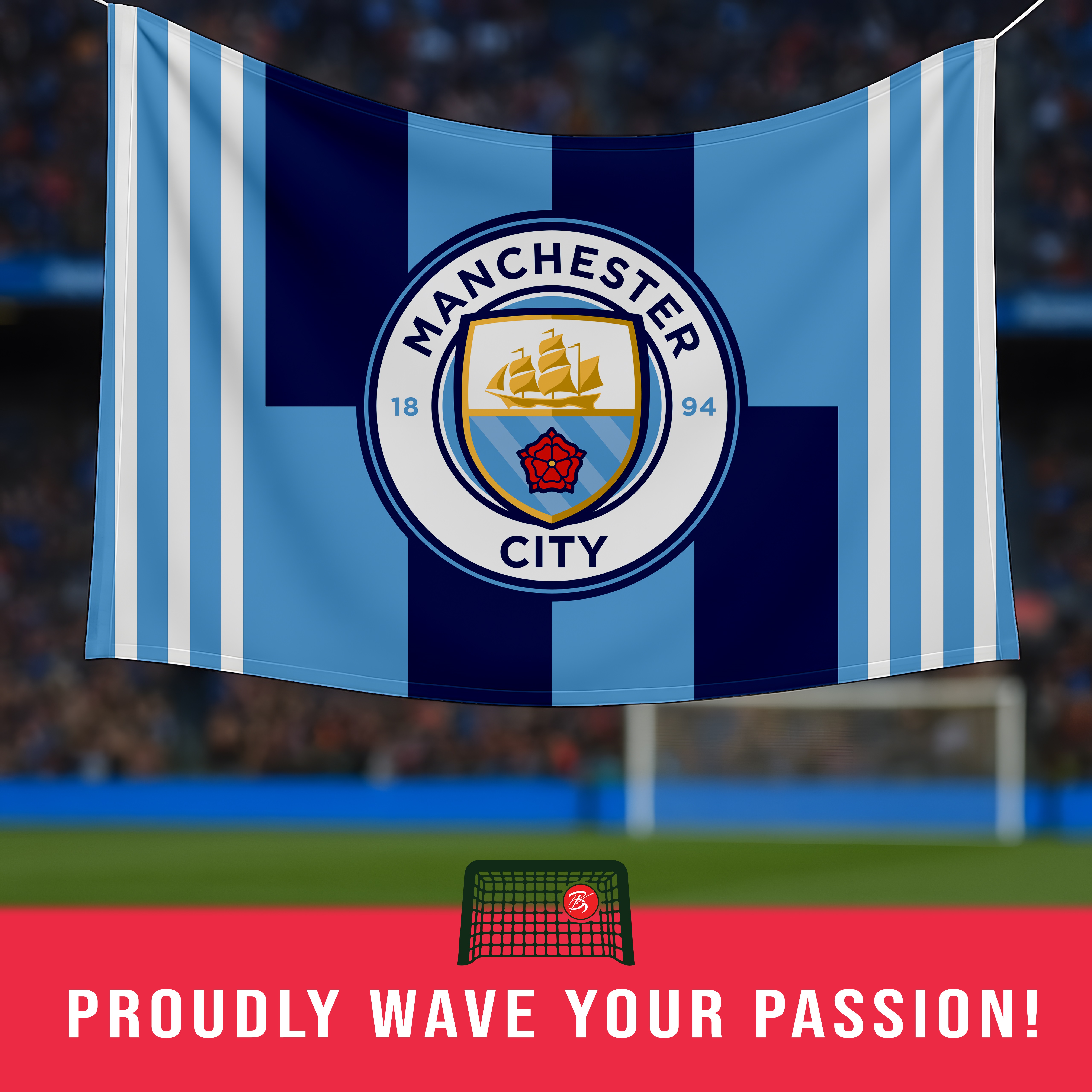 Rule with Sky Blue Pride – Fan Edition Manchester City Supporters Flag!