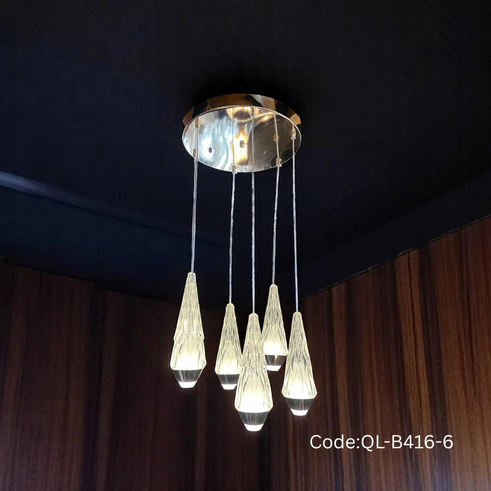 Qulik Modern Crystal Rain 3 Color Hanging Lights (QL-B416-6)