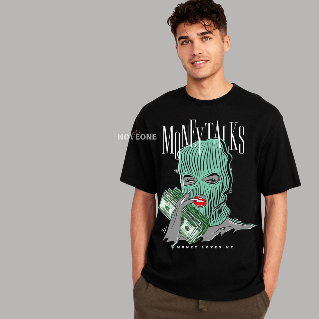 NoveOne N25035– Premium Oversized T-Shirt (Color: Black )