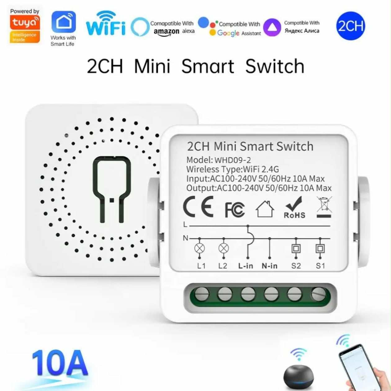 Smart WiFi + RF Switch Relay & Dimmer (Tuya) | App, Remote & Voice Control | Smart Life, Alexa, Google Home_img_4