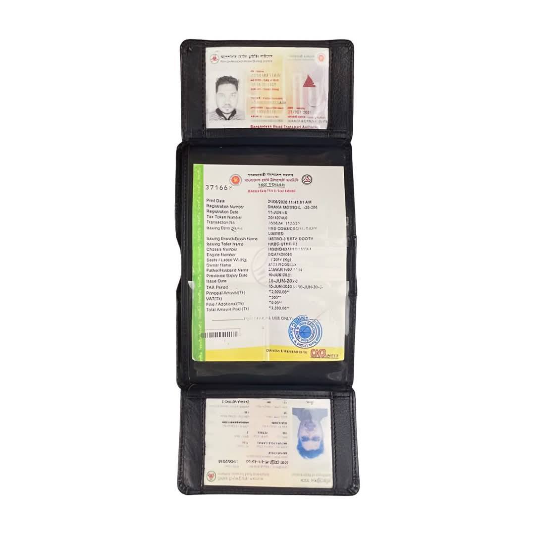 KROYSHALA Moto Biker 100% genuine leather wallet black & chocolate_img_1