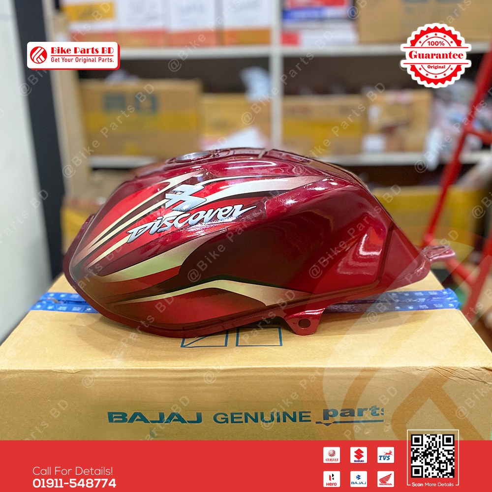 Fuel Tank for Bajaj Discover 100 (Red Gold) bike. thumbnail 2