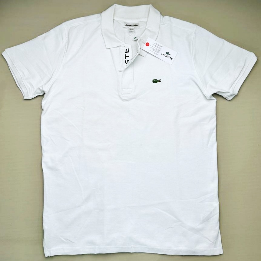 L2 Zipper 100% Cotton Polo White