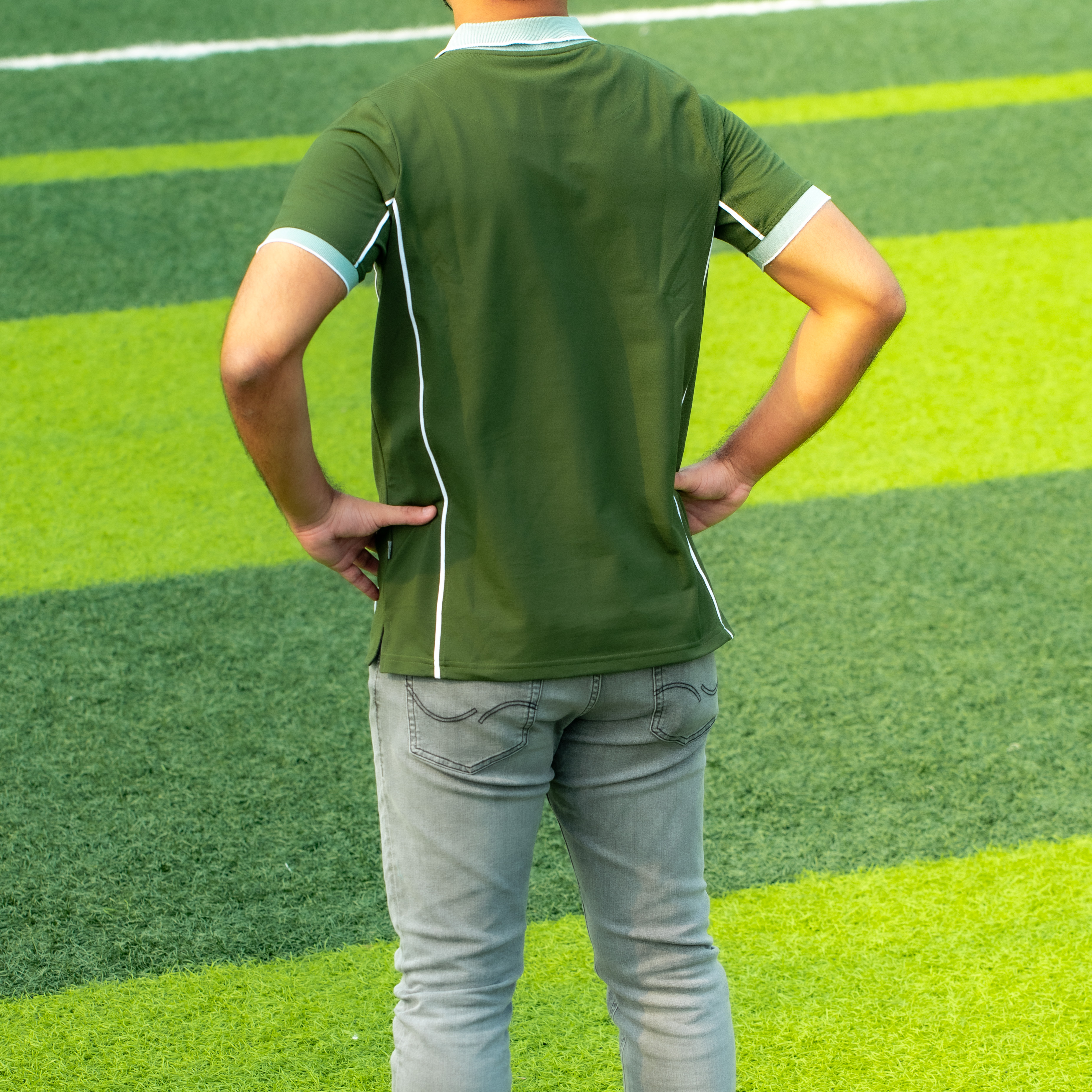 Premium Quality Piping Cut & Sew Design Pique Polo - Forest grn_img_1