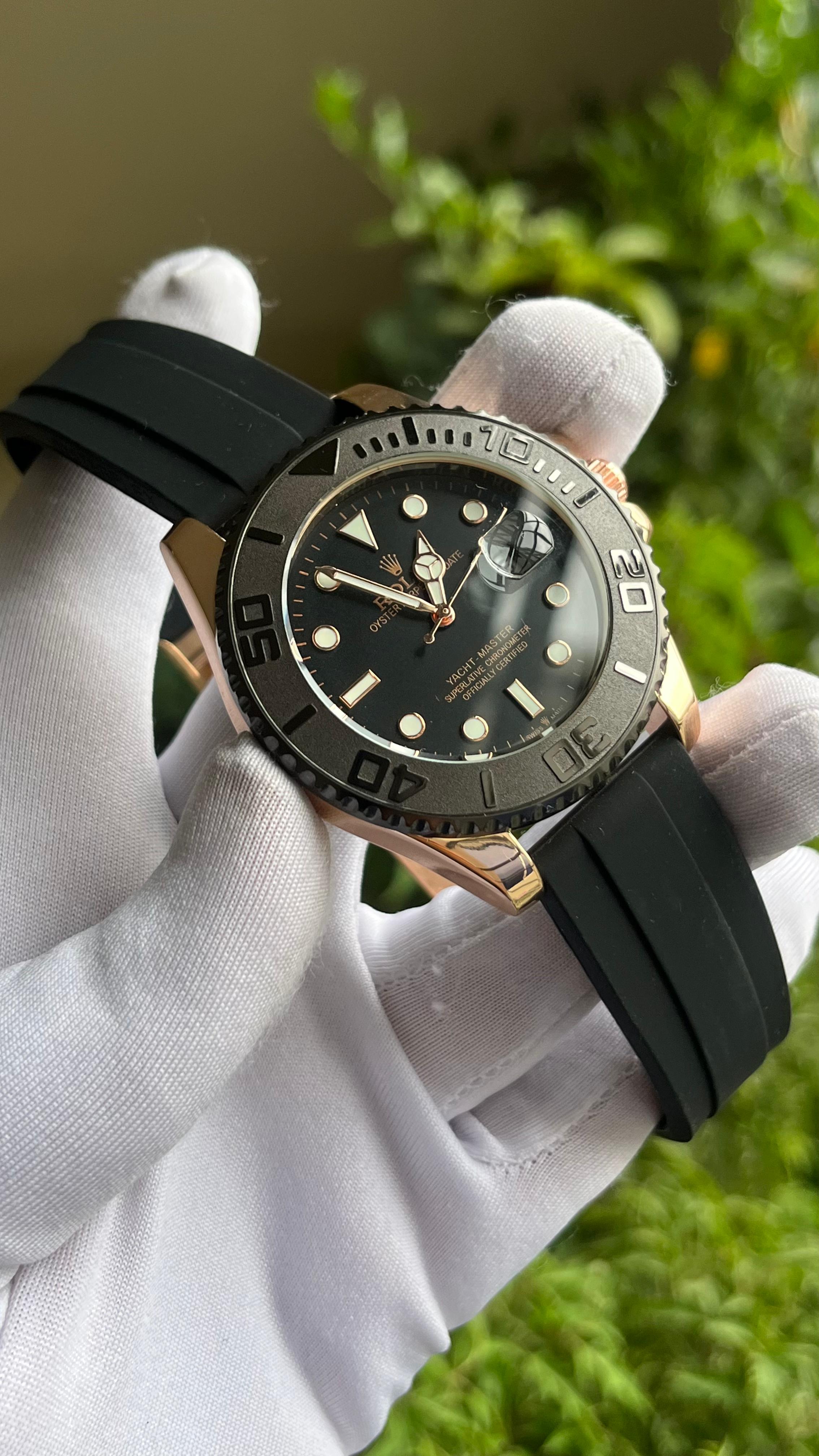 ROLEX YACHT MASTER ROSE GOLD-BLACK(AA)_img_0