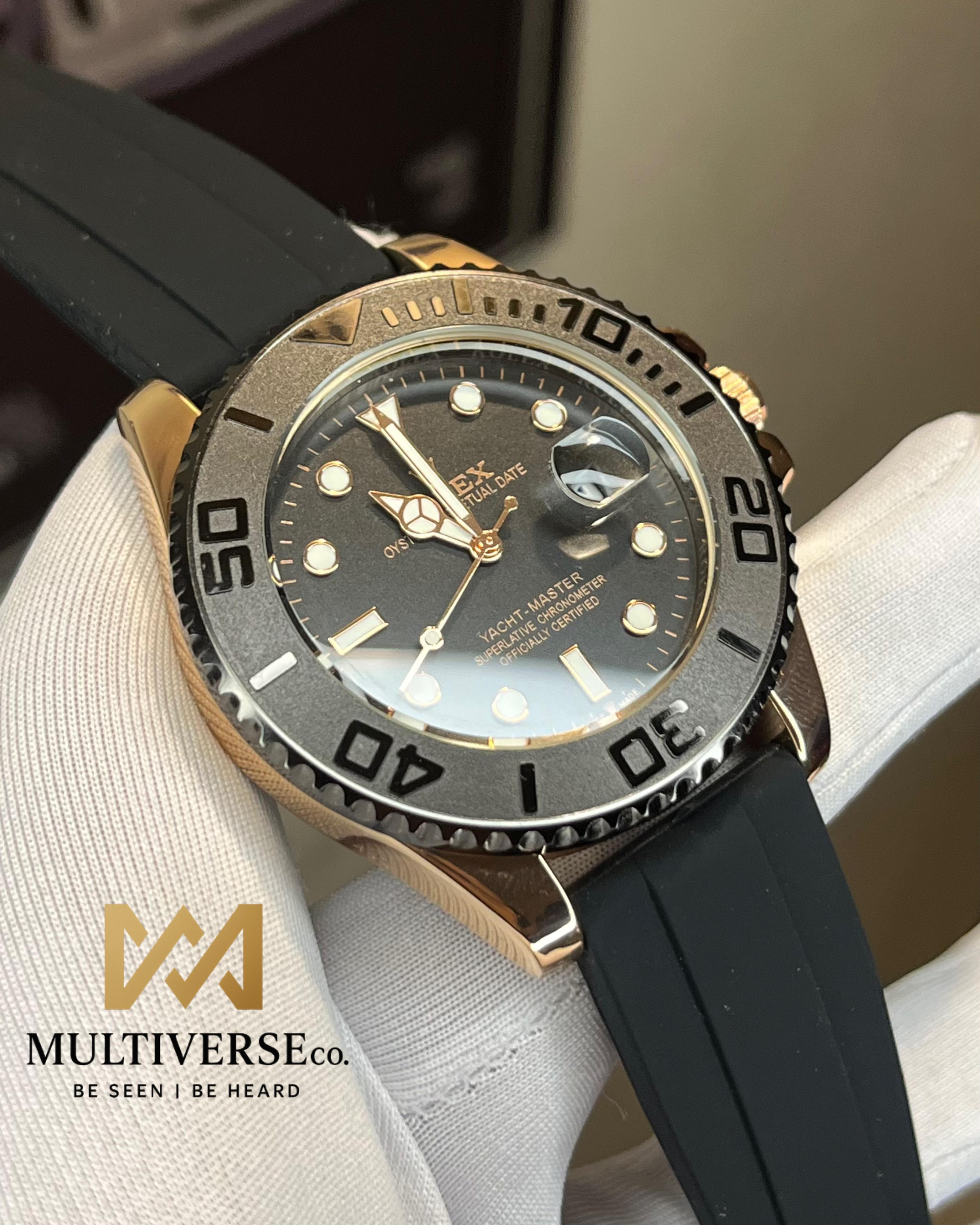 ROLEX YACHT MASTER ROSE GOLD-BLACK(AA)_img_1