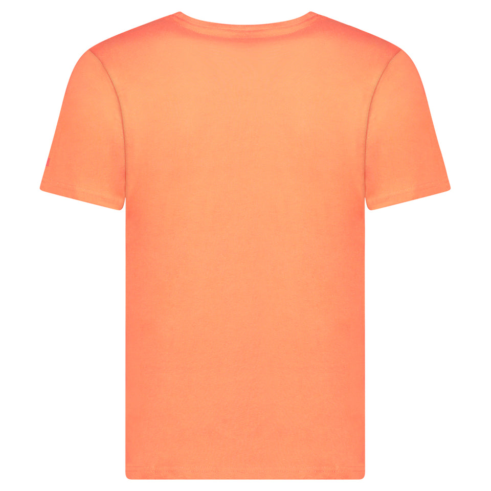 Canadian Peak JOPEAKEAK Homme - T-Shirt Col Rond avec Impressions et Drapeau Corail_img_1