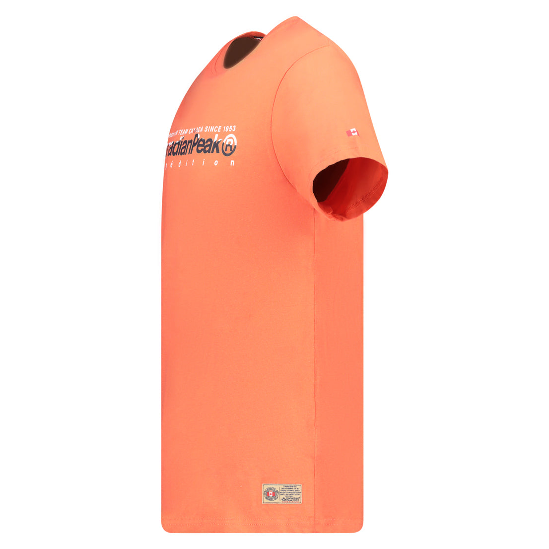 Canadian Peak JOPEAKEAK Homme - T-Shirt Col Rond avec Impressions et Drapeau Corail_img_3