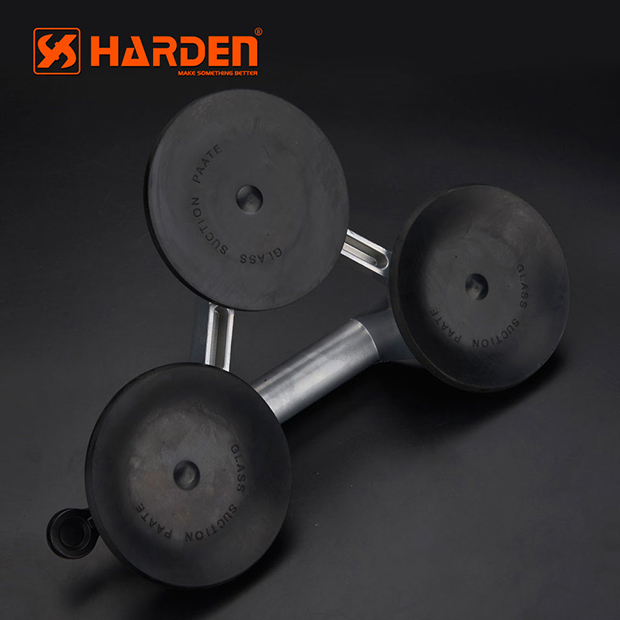 HARDEN 620607 Glass Holder, 3 Cups/Legs, 118mm in Dia, Triple Head Glass Suction Plate Glass Holder Triple Claw Suction Lifter Dent Puller Made of Aluminum Alloy; 620607_img_2