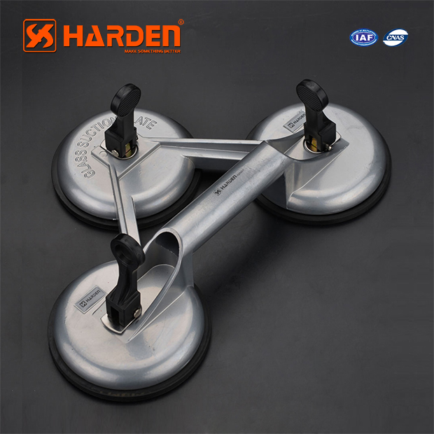 HARDEN 620607 Glass Holder, 3 Cups/Legs, 118mm in Dia, Triple Head Glass Suction Plate Glass Holder Triple Claw Suction Lifter Dent Puller Made of Aluminum Alloy; 620607_img_3