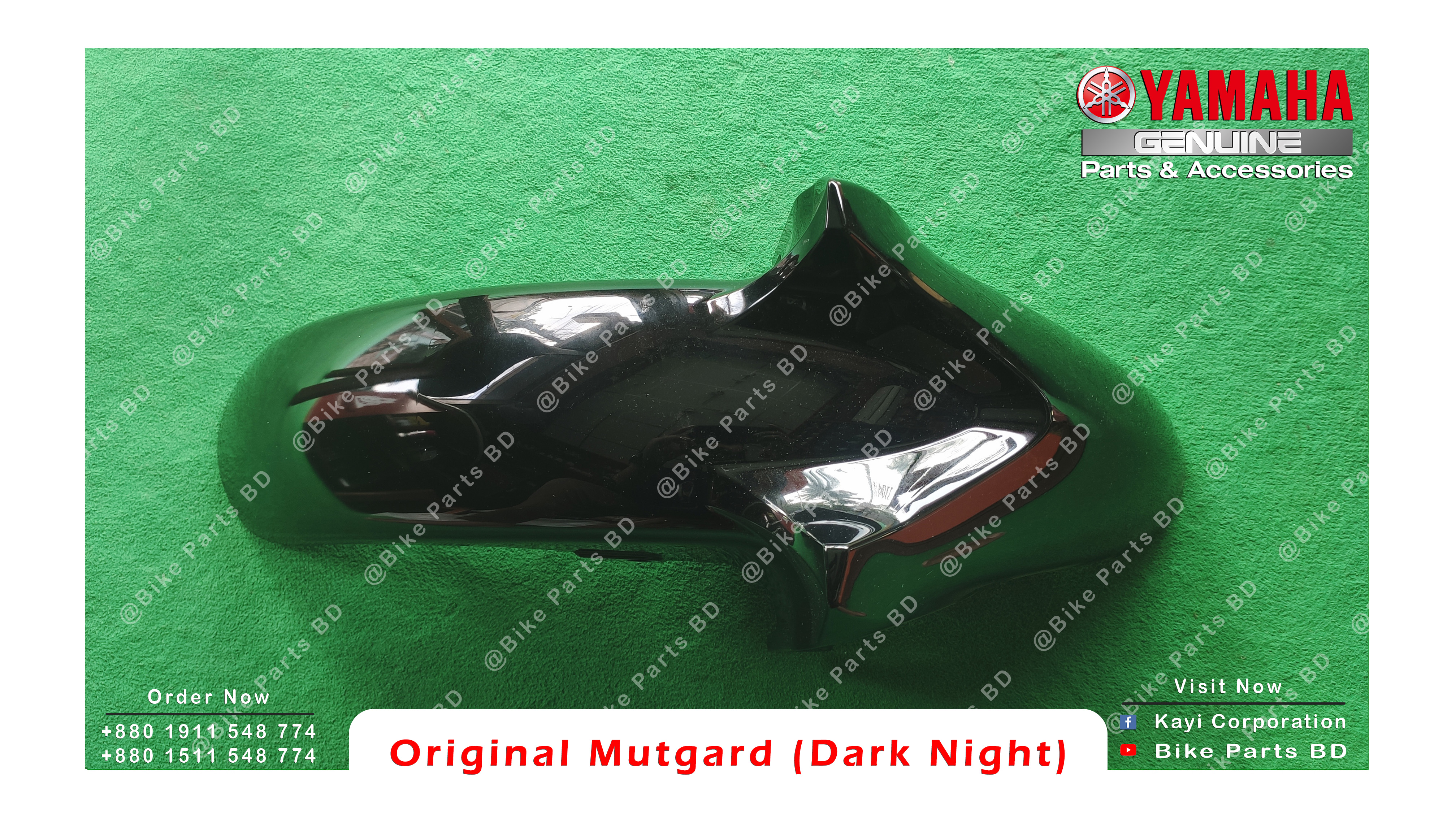 Mudguard (Black) for Yamaha FZS V2 (Dark Night) bike. thumbnail 2
