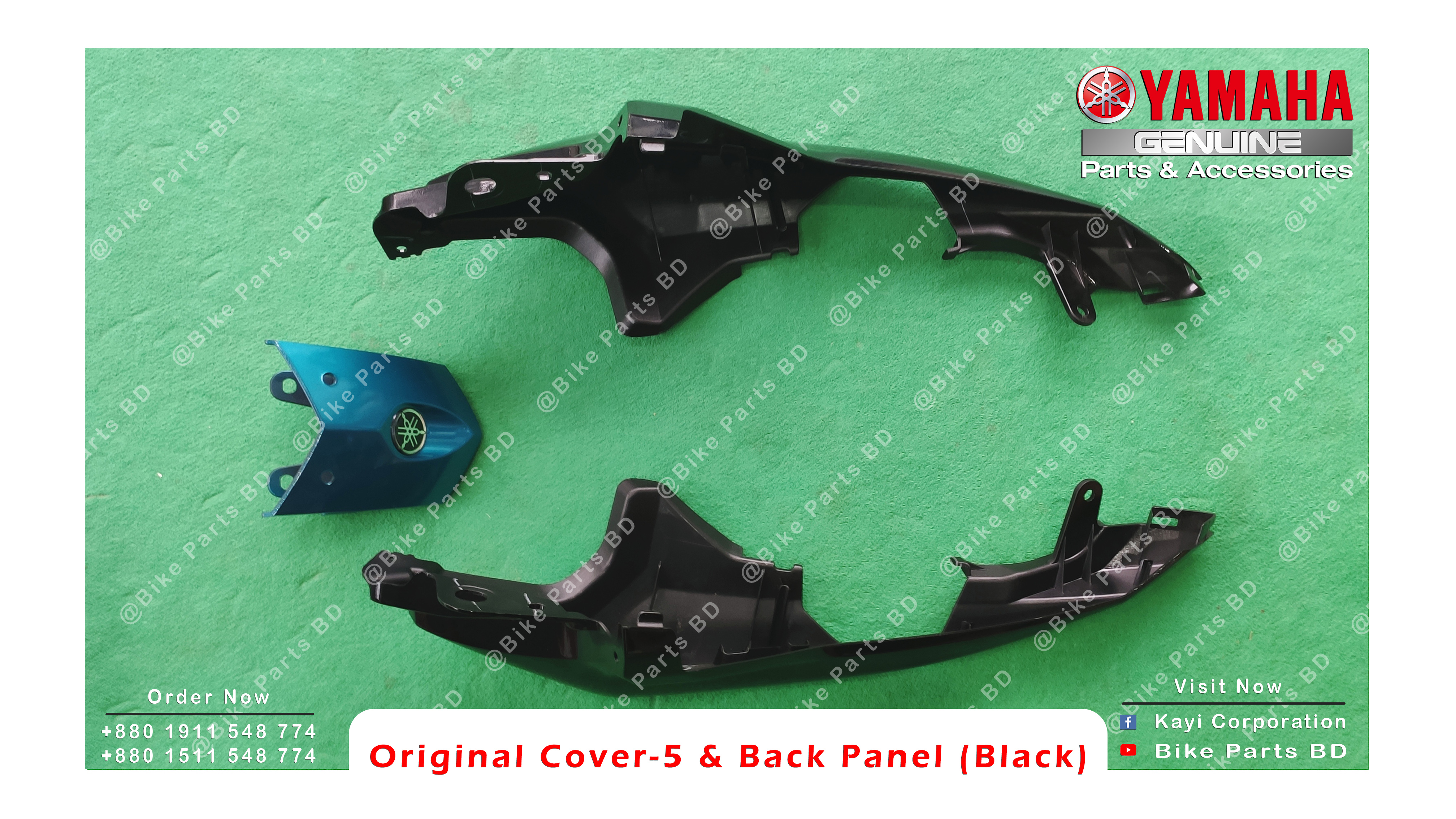 Cover-5 with Back Panel for Yamaha Fazer V2 (Black) bike. thumbnail 2