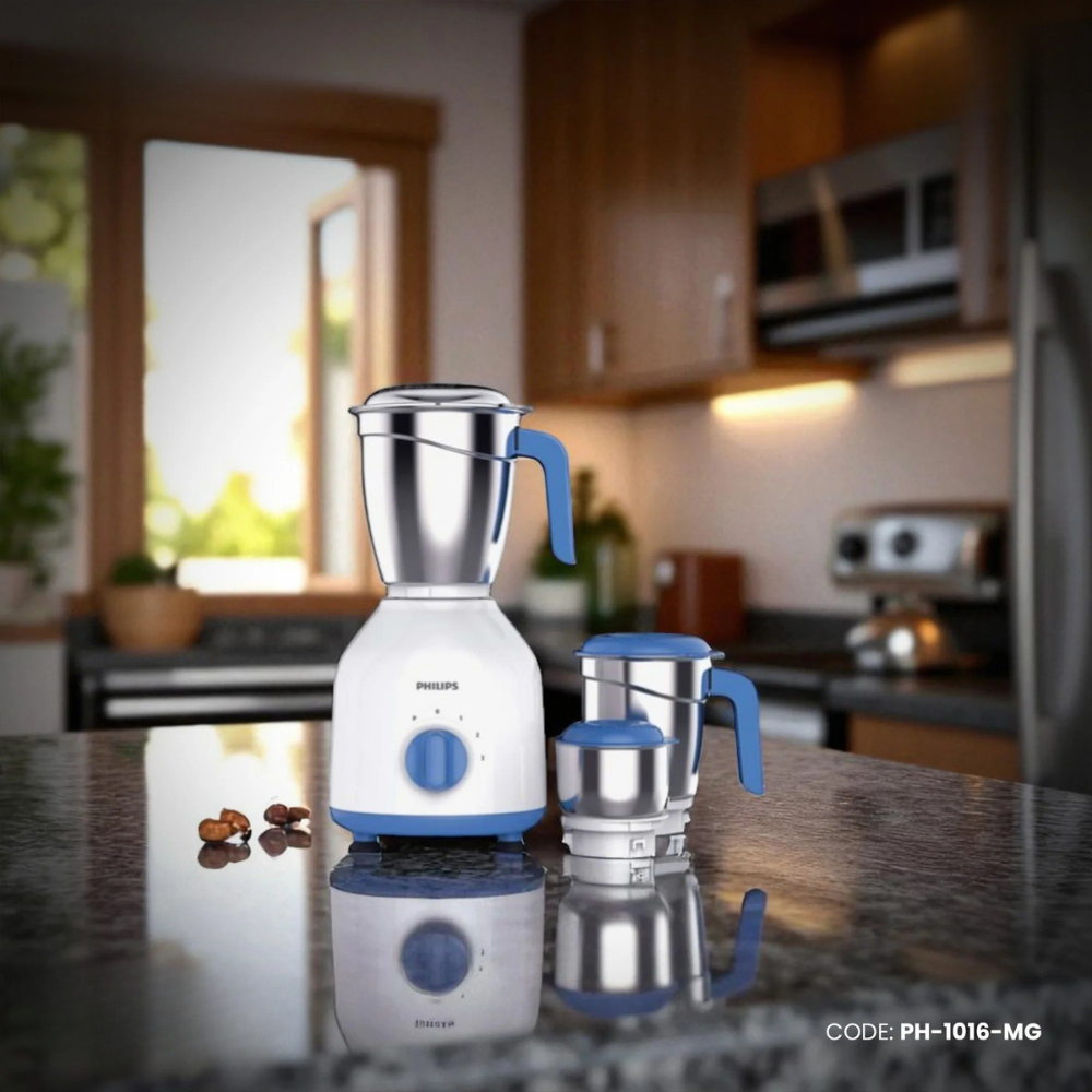 PHILIPS Mixer Grinder with 3 Jars, 600 Watt - HL7555/00 (Celestial Blue/ Bright white) PH-1016-MG_img_0