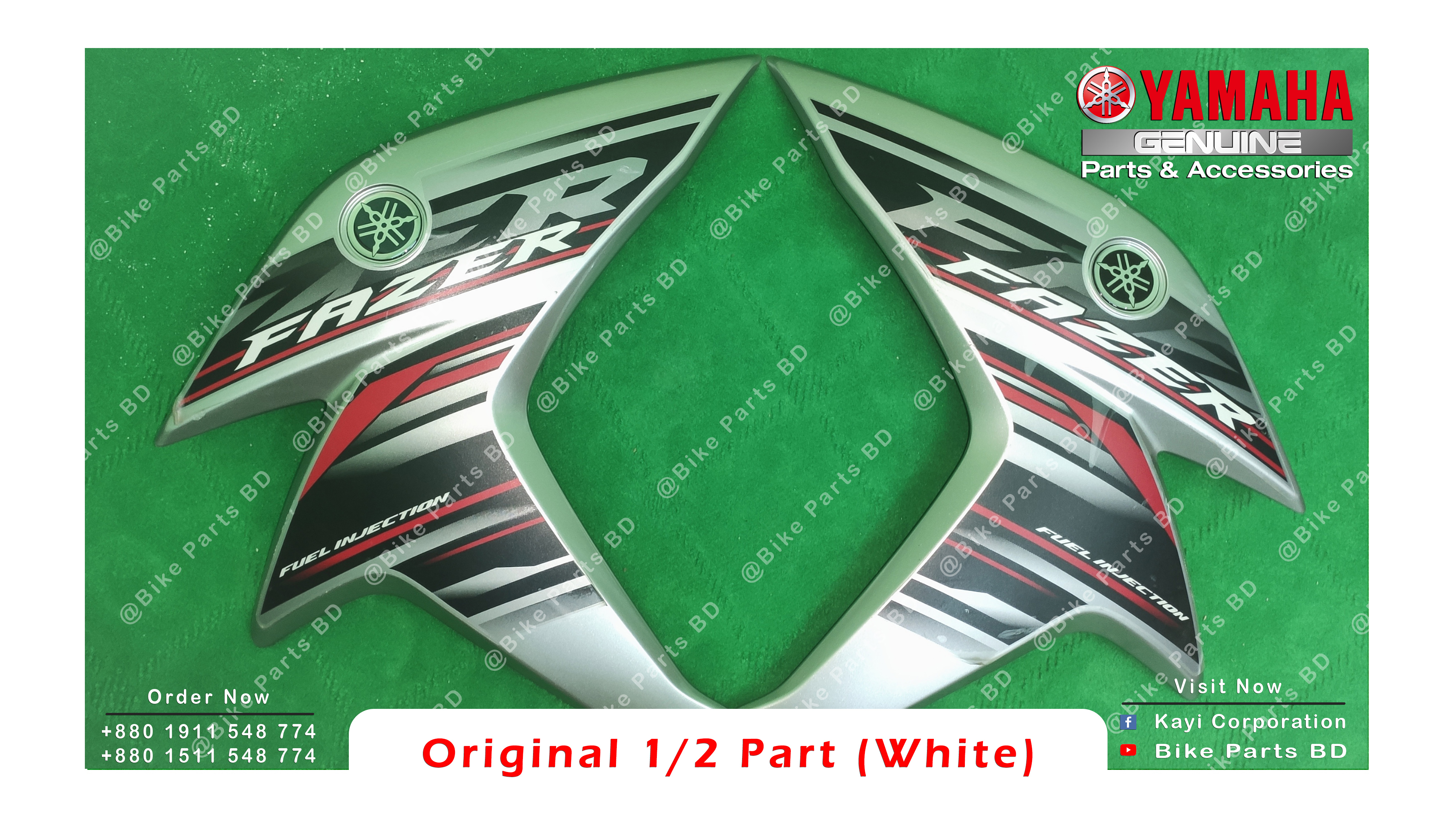 1/2 Part for Yamaha Fazer V2 (White-Red) bike. thumbnail 2