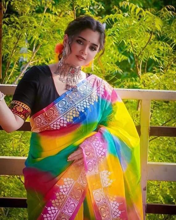 Half Silk Rongdonu Saree thumbnail 4