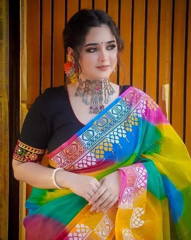 Half Silk Rongdonu Saree thumbnail 5