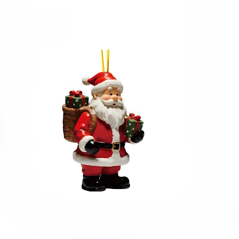 2D acrylic flat snowman ornament on a bicycle
