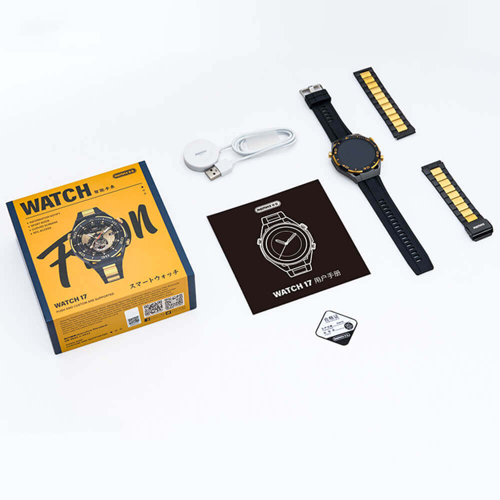 Remax Watch 17 Bluetooth calling Smartwatch -(Black/Gold)_img_1