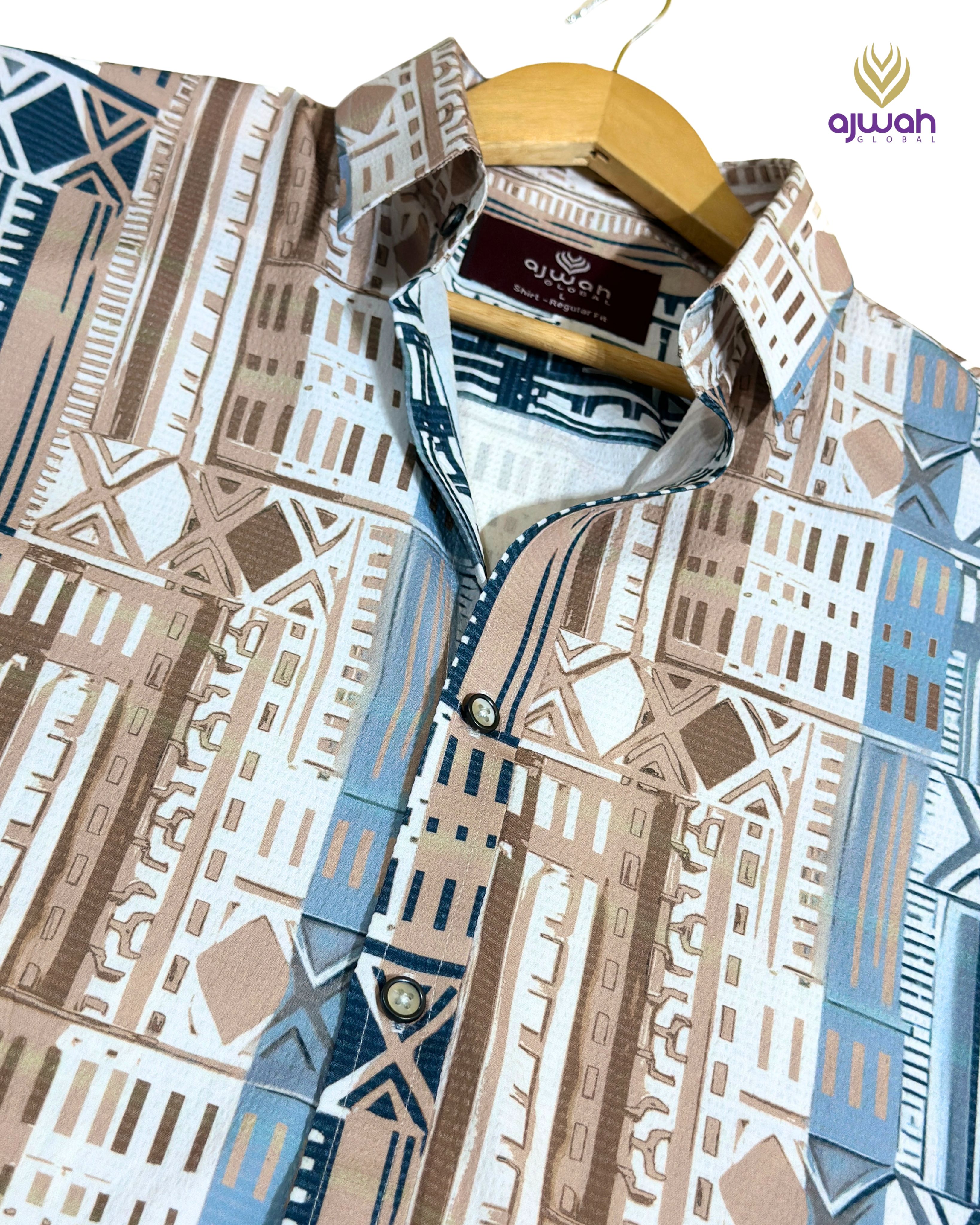Modern Abstract Pattern Shirt for Men – Ajwah Casual Wear_img_0