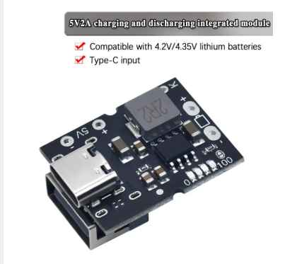 IP5306 Type-C and USB 5V 2A Boost Converter Step-Up Power Module Lithium Battery Charging Protection Board with LED indicator For DIY Charger