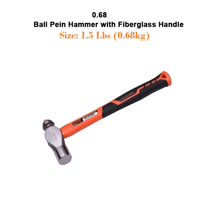 HARDEN Ball Pein Hammer ( 1.0 Lbs | 1.5Lb | 2.0 Lbs ), With Fiberglass Handle; 590114 | 590116 | 590119_img_10