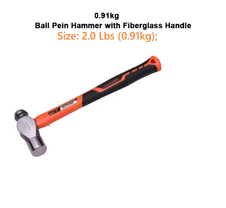 HARDEN Ball Pein Hammer ( 1.0 Lbs | 1.5Lb | 2.0 Lbs ), With Fiberglass Handle; 590114 | 590116 | 590119_img_11