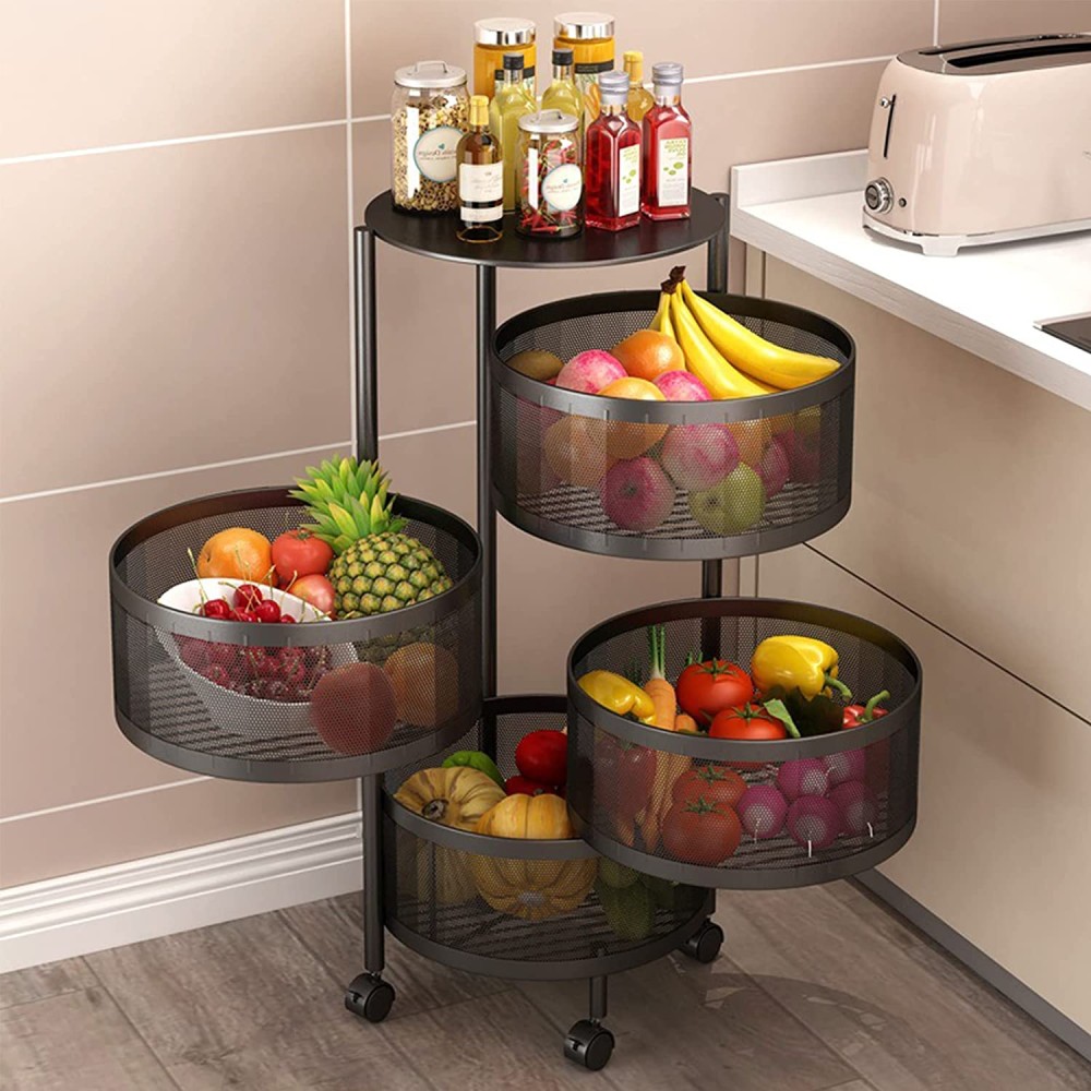 4 Layer Round Shape Kitchen Rack_img_0