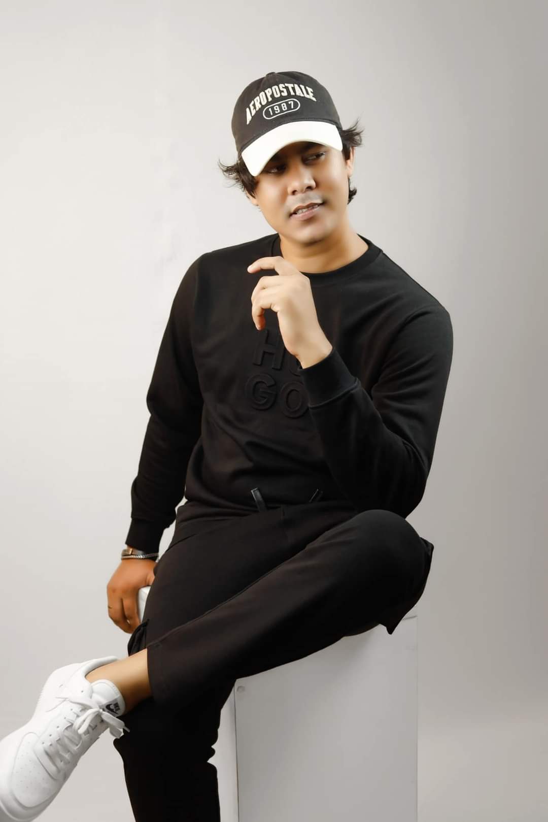 HB Sweatshirt Joggers Set Black_img_1