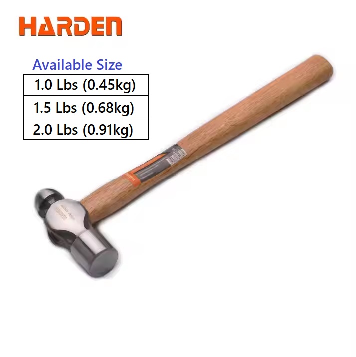 HARDEN Ball Pein Hammer ( 1.0 Lbs | 1.5Lbs | 2.0 Lbs ), With Wood Handle; 590139 | 590136 | 590139_img_0