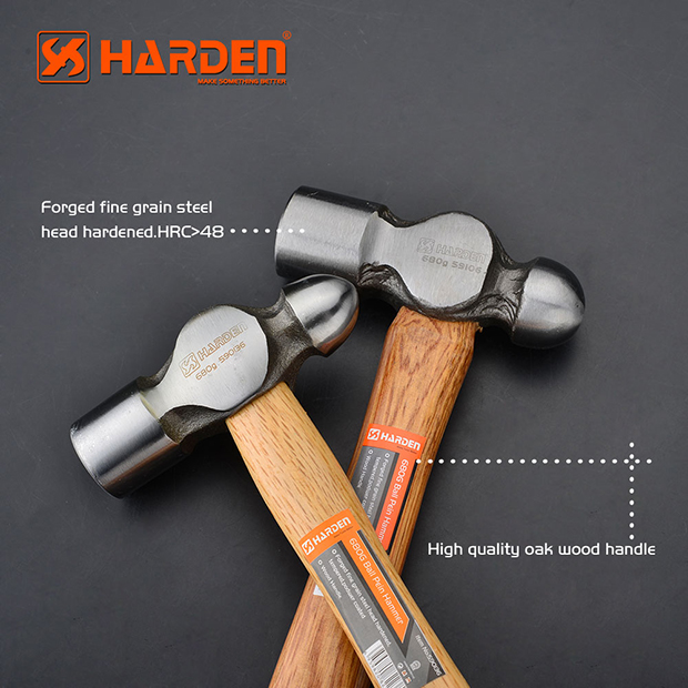 HARDEN Ball Pein Hammer ( 1.0 Lbs | 1.5Lbs | 2.0 Lbs ), With Wood Handle; 590139 | 590136 | 590139_img_3