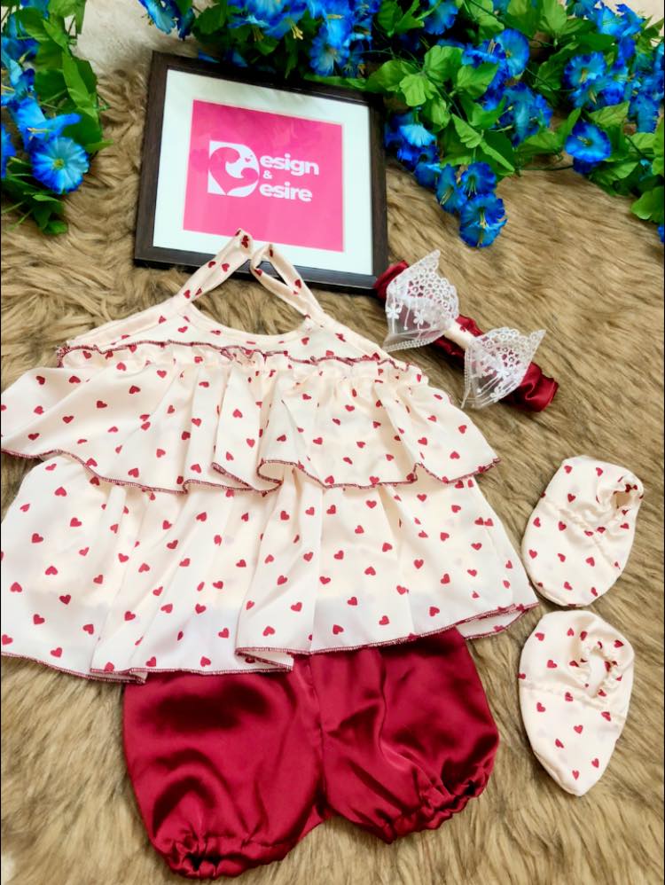 Heartful Baby Combo – 4-in-1 Set(For 0-3 months baby girl)