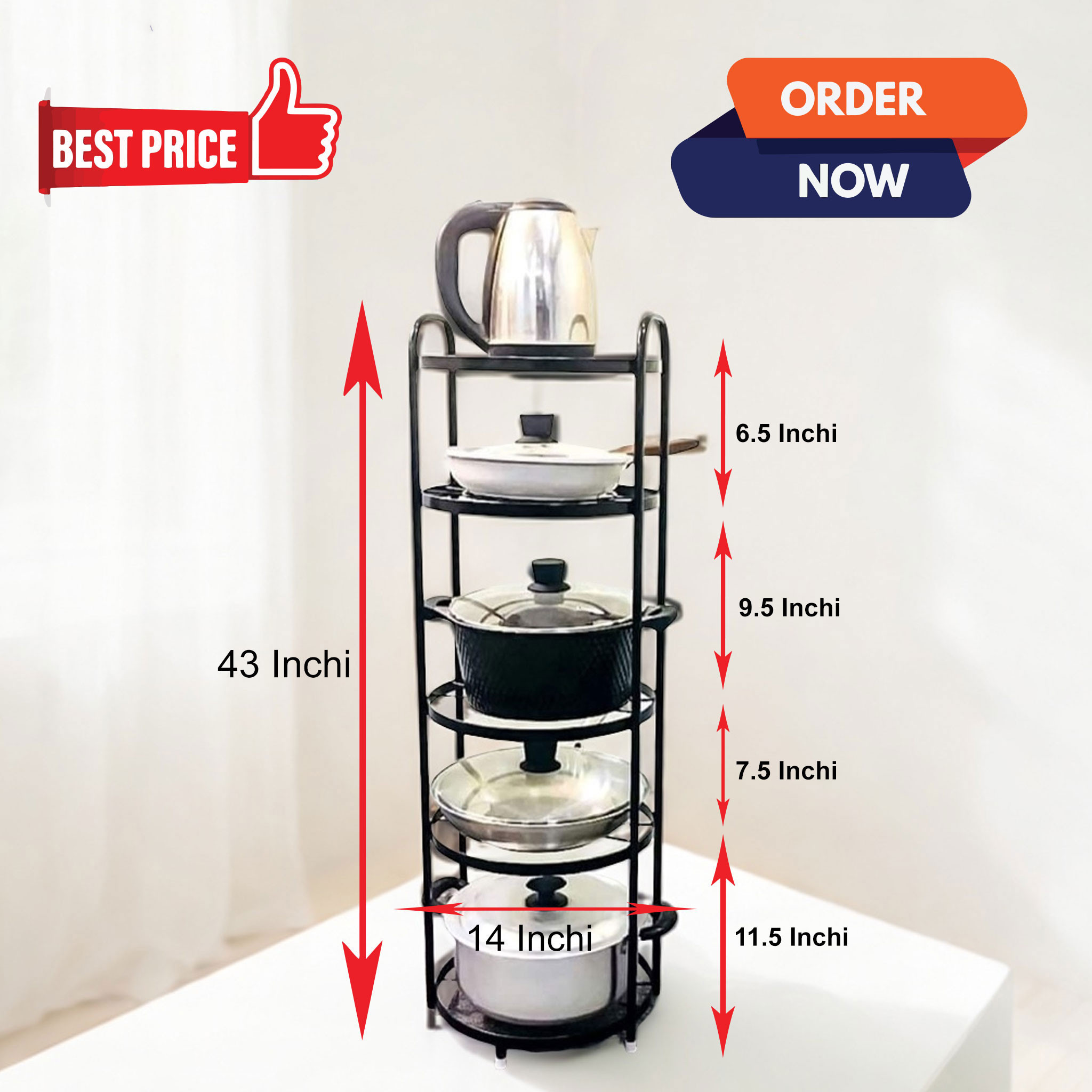 5 Layer Pot Rack