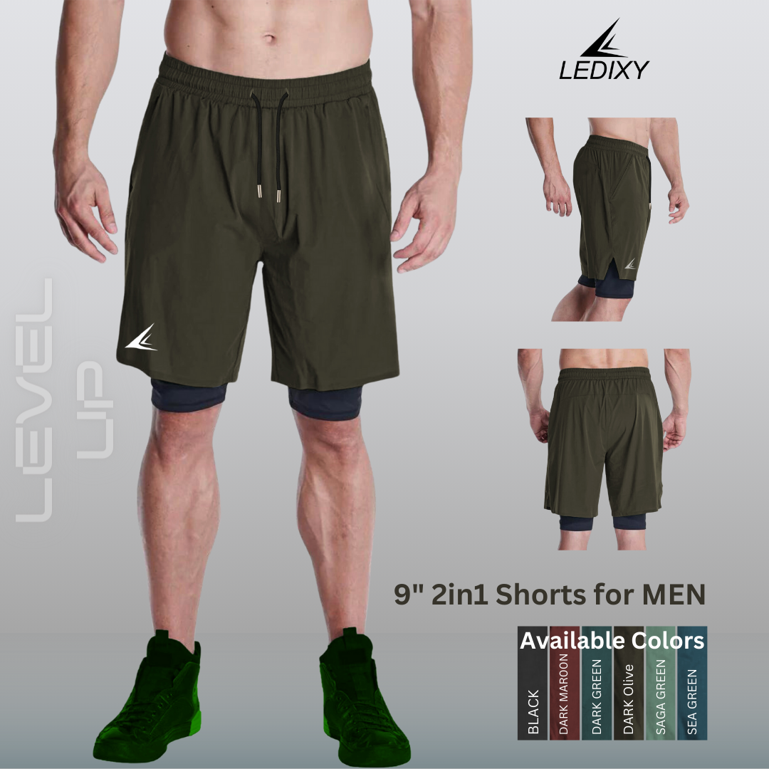 9" Inseam 2in1 Shorts for Men BSS04