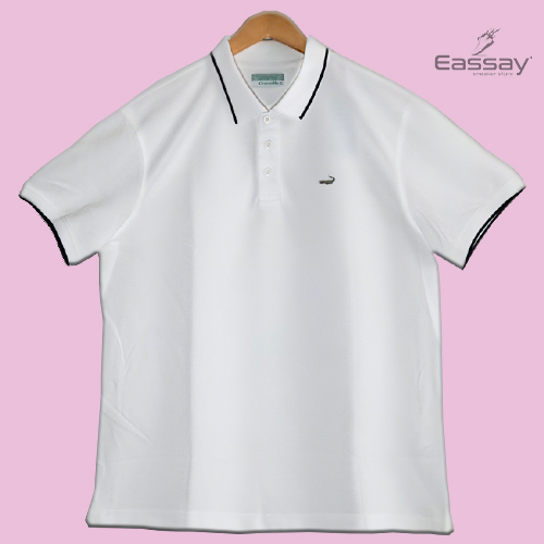 Crocodile Solid White Color Polo T-Shirt
