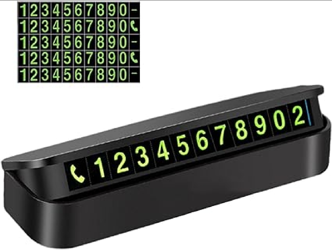 Phone Number In The Car Bulldog Temporary Parking Card Night Luminous Phone Number Car Plate Car Accessories Styling Car Sticker By Zikra Exclusive_img_3