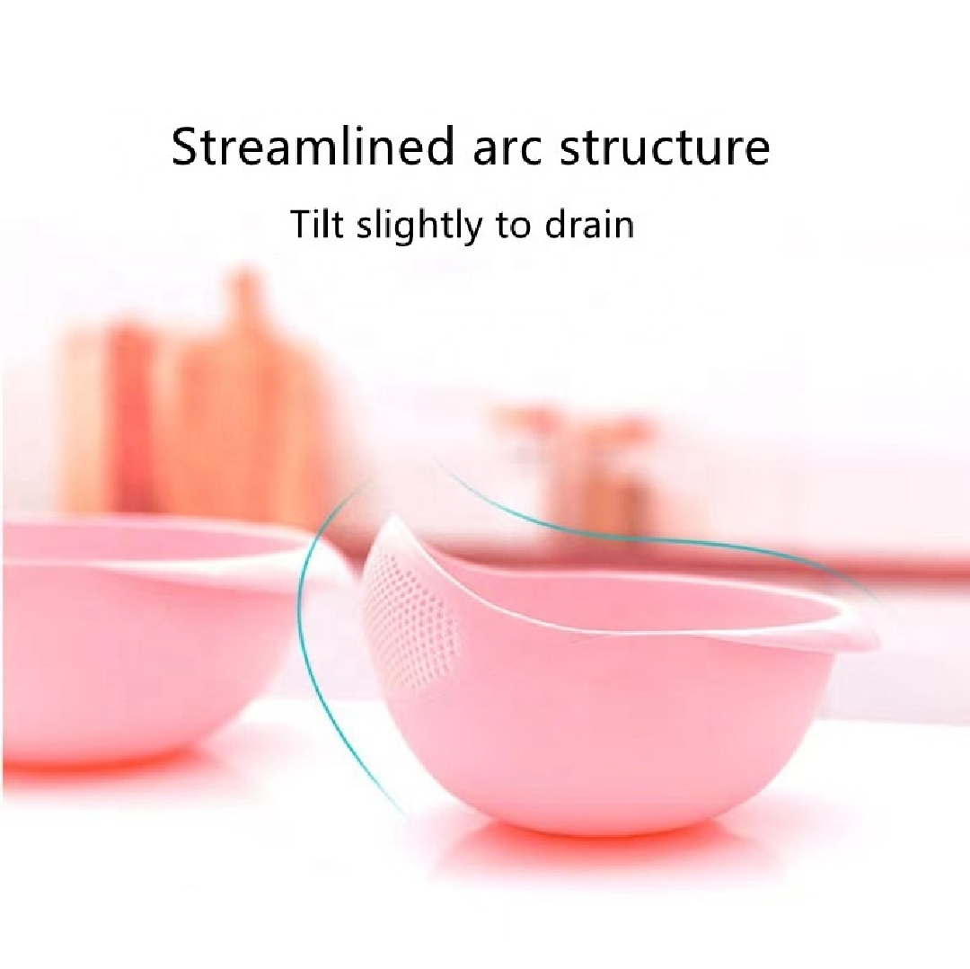 01 pcs Perfect Plastic Washing Bowl For Rice Vegetables Fruits Container 2 in 1 Plastic Rice Washer Strainer and Colander_img_5