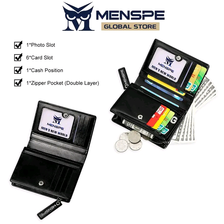 💥MENSPE PU Leather Wallet with Zipper_img_5