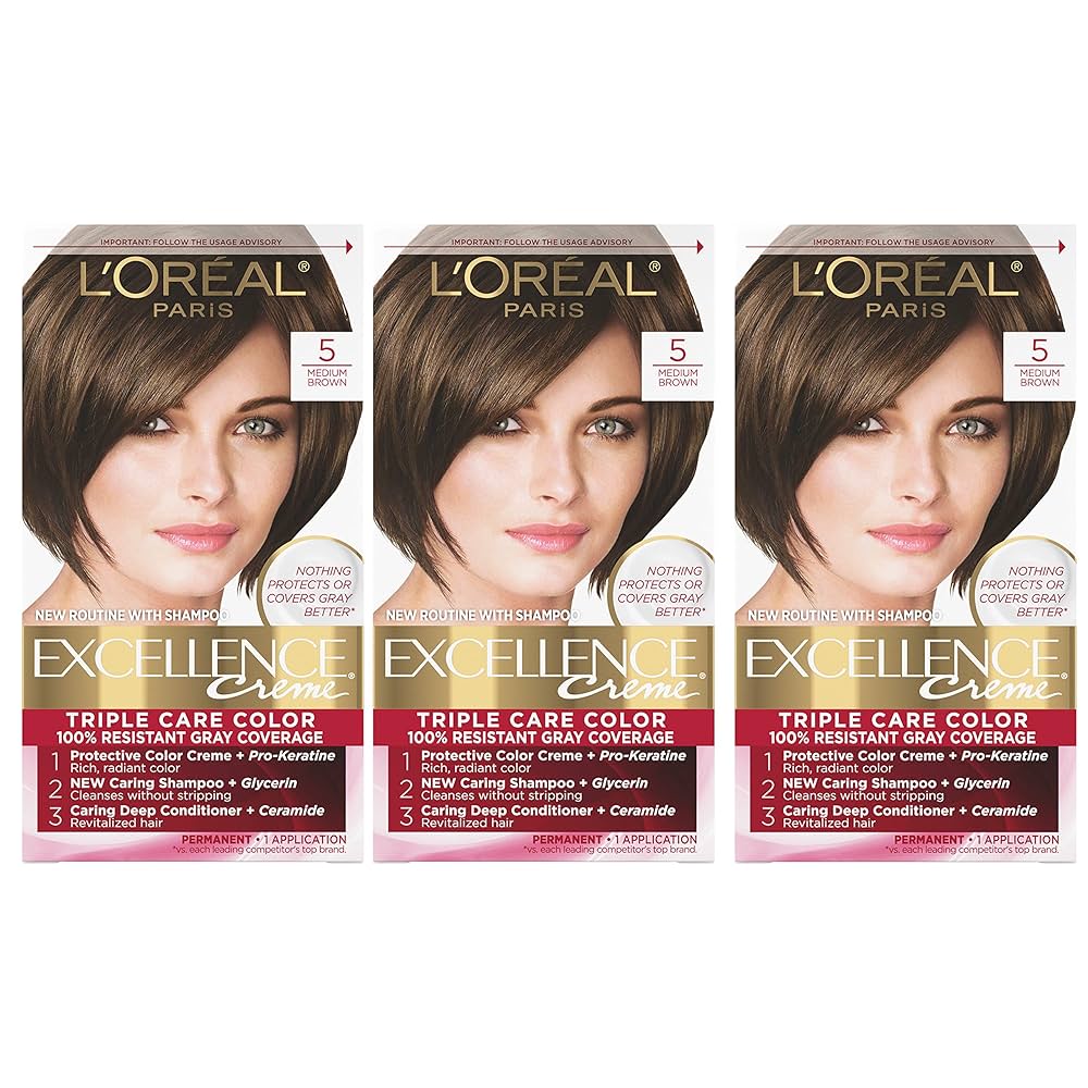 L'Oreal Excellence Triple Protection Color - Medium Brown 5 (1p)