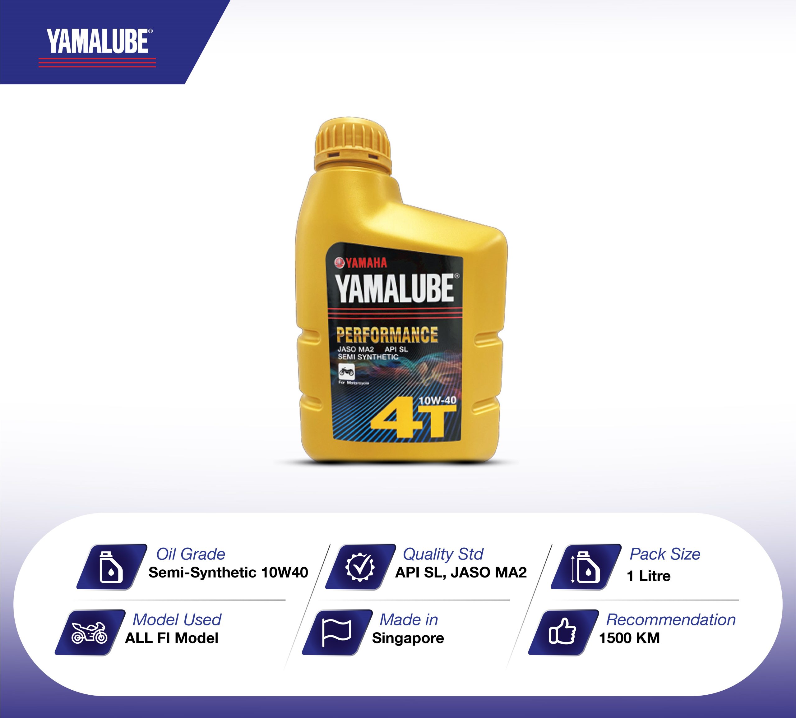 YAMALUBE 10W40 Semi Synthetic Engine Oil.