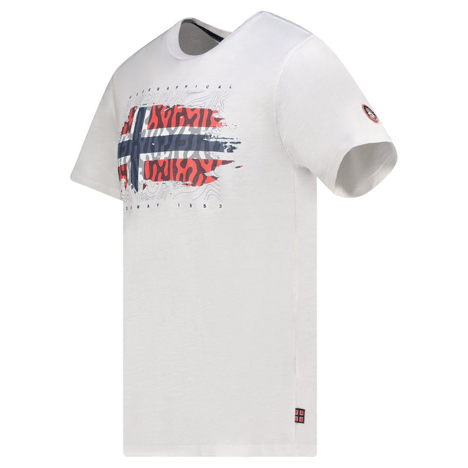 T-Shirt Men Short Sleeve with White Flag_img_2