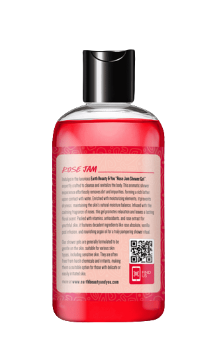 Earth Beauty & You Shower Gel Rose Jam -380ml - Image 3