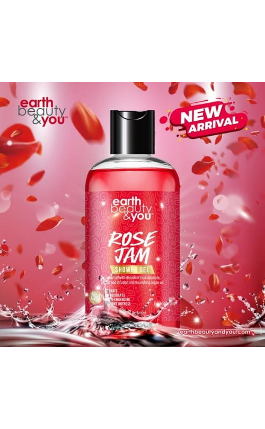 Earth Beauty & You Shower Gel Rose Jam -380ml - Image 2